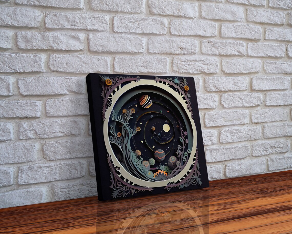 Van Gogh Starry Night Decoupage Layered Art Print - Image 4