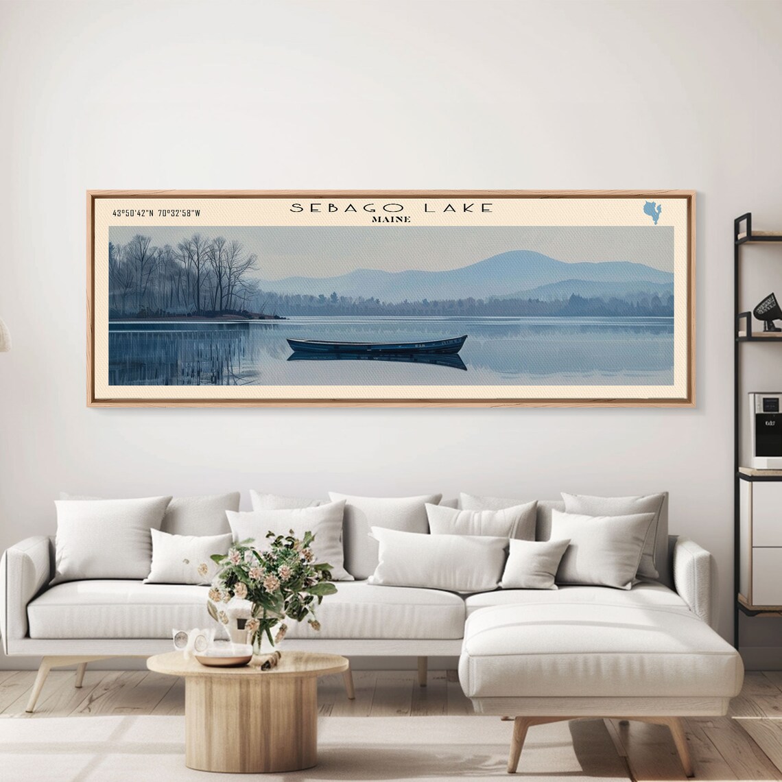 Sebago Lake Travel Poster, Scenic Lake House Decor - Image 3