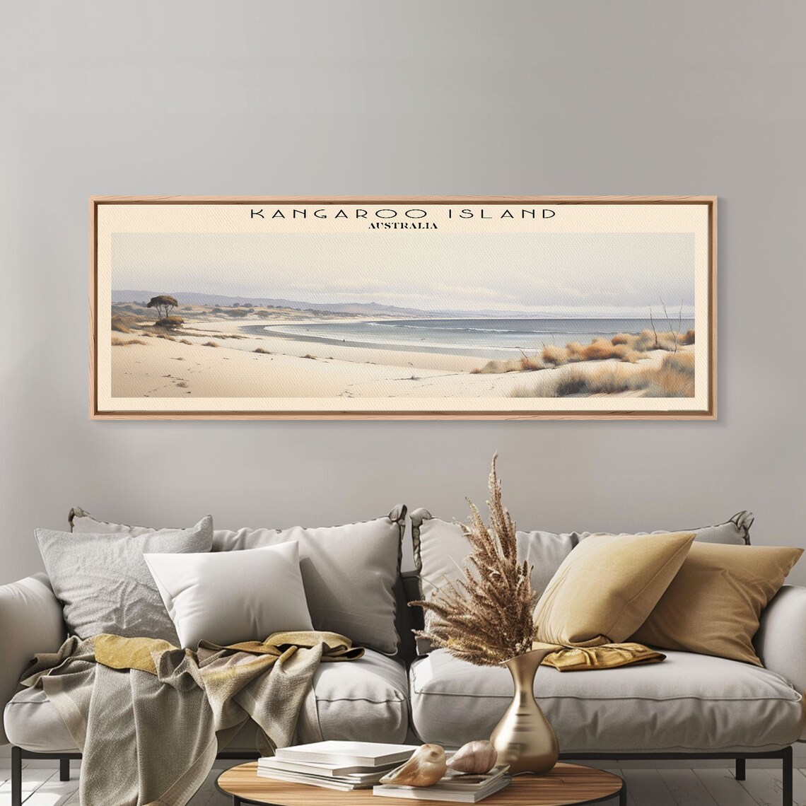 Kangaroo Island Australia Panoramic Beach Dune Watercolor Travel Poster - Image 5