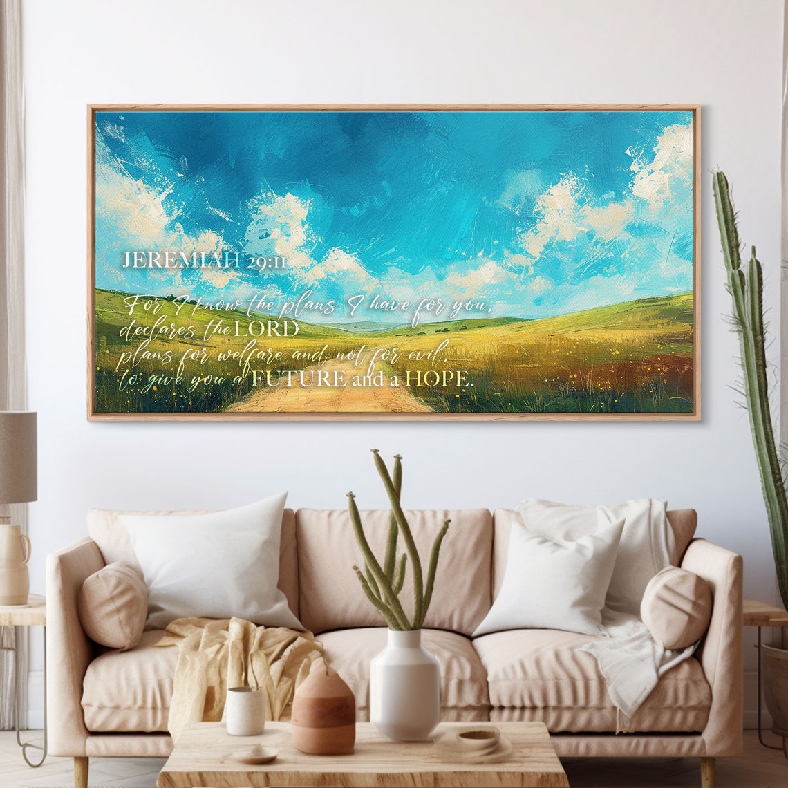 Jeremiah 29:11 Future and a Hope Wheat Field Path Scripture Wall Art - Image 3