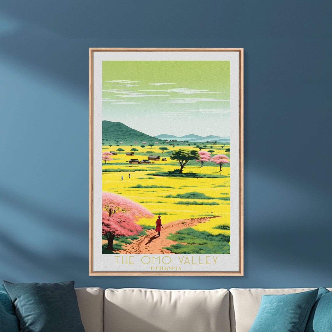 Omo Valley Ethiopia Golden Fields Village Tribal Sunset Travel Poster - Image 3