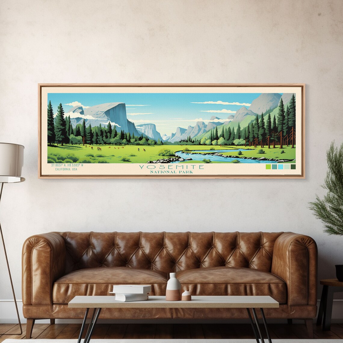 Yosemite National Park California Valley Meadow River Travel Poster