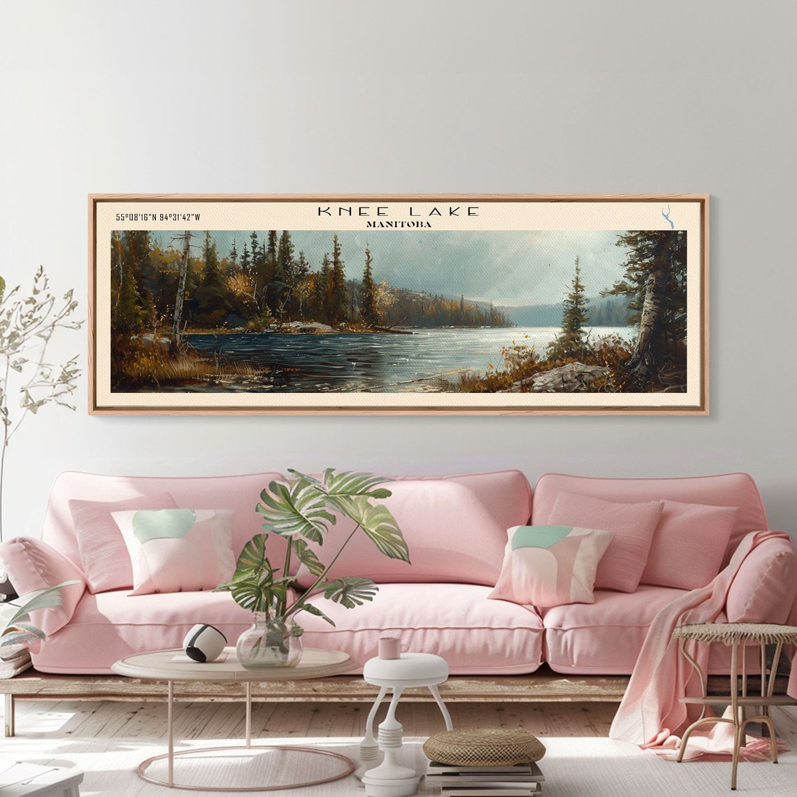 Knee Lake Manitoba Evergreen Forest Rocky Shore Blue Water Poster - Image 3
