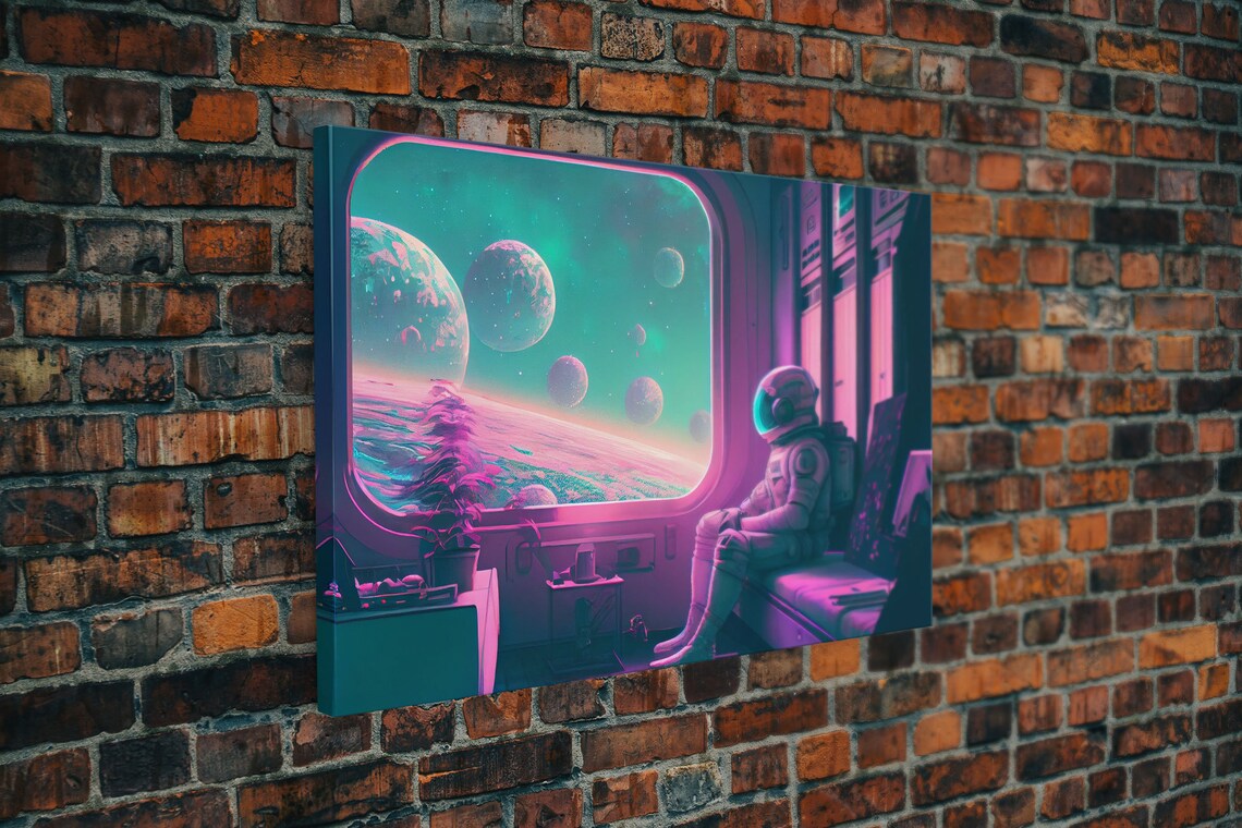 Vaporwave Astronaut Riding The Space Train Art Print - Image 5