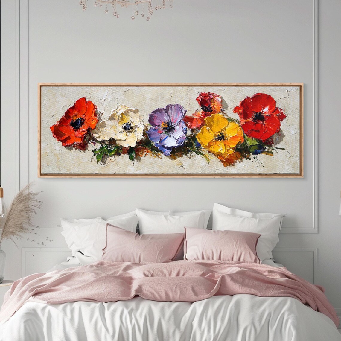 Colorful Poppy Anemone Blossoms Impasto Oil Painting Floral Art Poster - Image 2