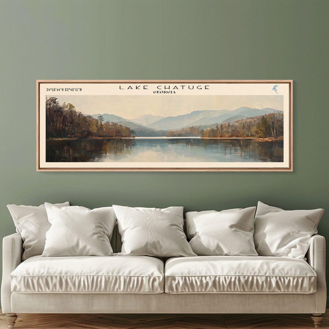Lake Chatuge Georgia Travel Poster, Lake House Decor