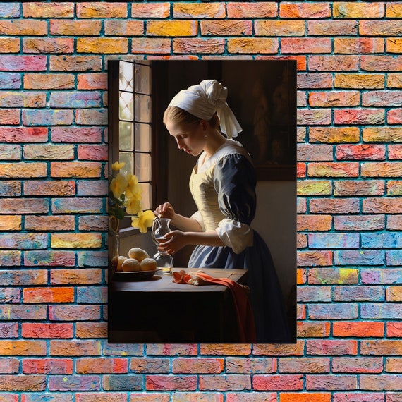 Baroque Art Vermeer Inspiration Art Medieval Wall Art Dutch Art Print Wall Art Vertical Art Country Home Art Kitchen Prints