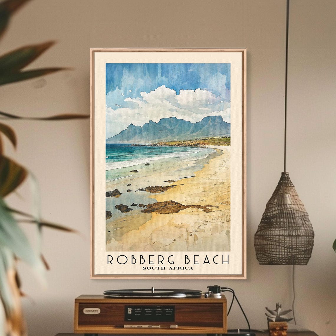 Robberg Beach South Africa Rocky Shore Mountain View Travel Poster - Image 3