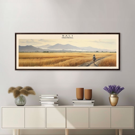 Bali Panoramic Wall Art Travel Poster Gift For Travel Lover Vacation Gift Indonesia Wall Art Home Decor Original Art