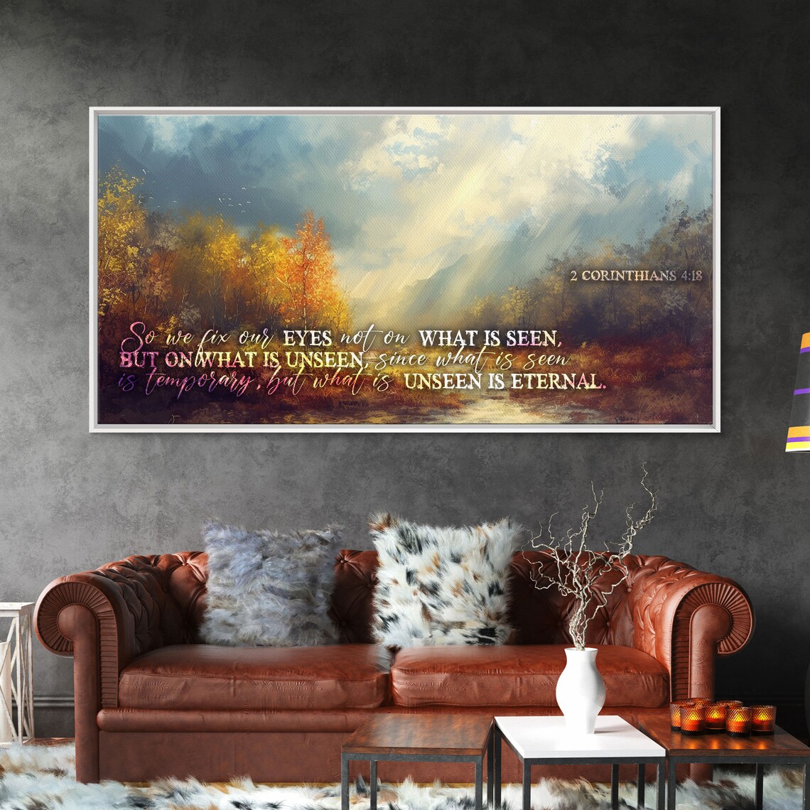 2 Corinthians 4:18 Scripture Art Print, Bible Verse