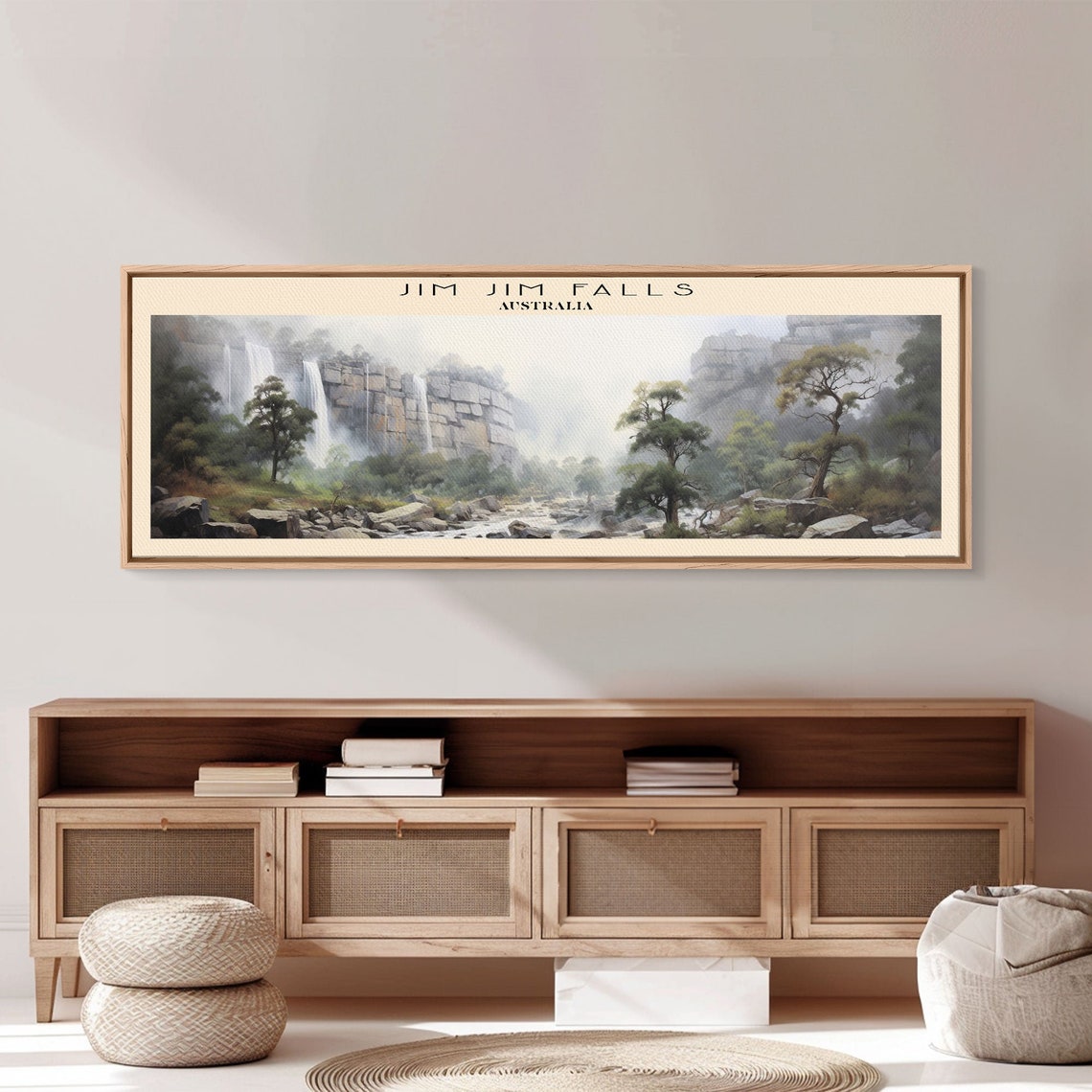 Jim Jim Falls Australia Misty Waterfall Cliffs Valley Panoramic Poster - Image 3