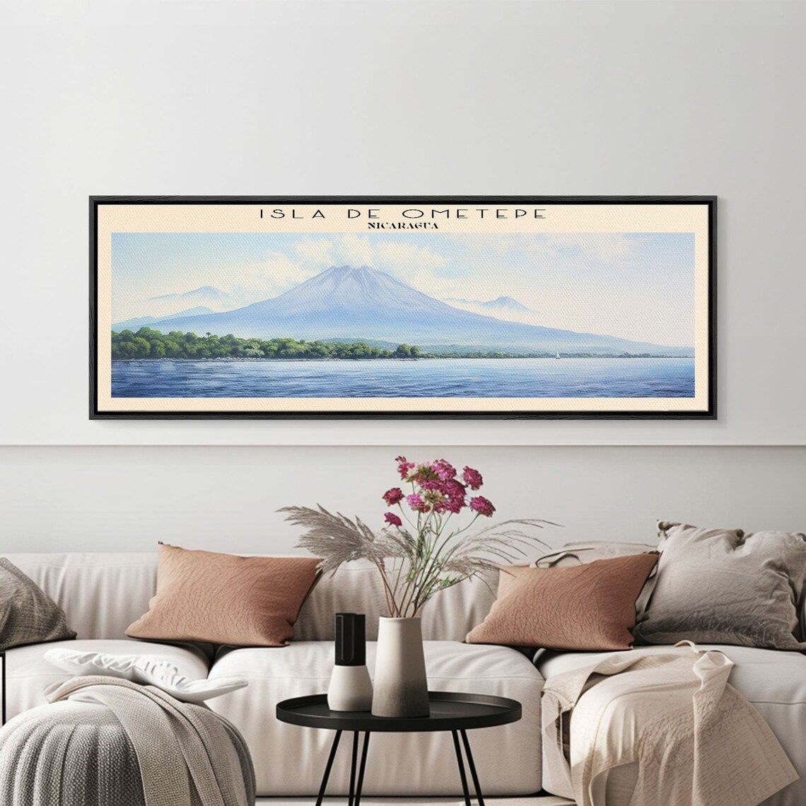 Isla De Ometepe Framed Print Travel Poster Panoramic Wall Art Home Decor Gift For Travel Lover Wall Hanging - Image 3