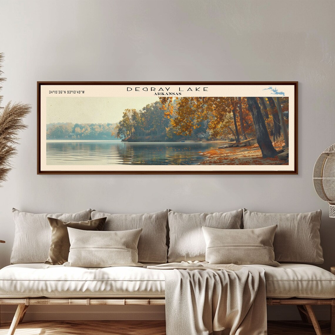 Degray Lake Arkansas Golden Autumn Trees Calm Water Travel Poster - Image 2