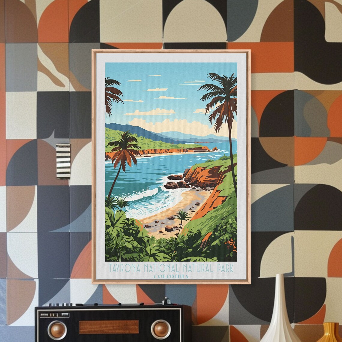 Tayrona National Park Colombia Caribbean Beach Palm Cove Travel Poster - Image 2
