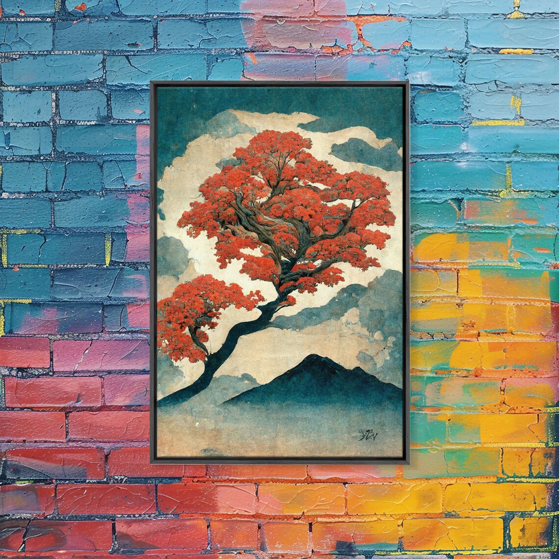 Japanese Maple Tree, Vintage Woodblock Art Print - Image 4