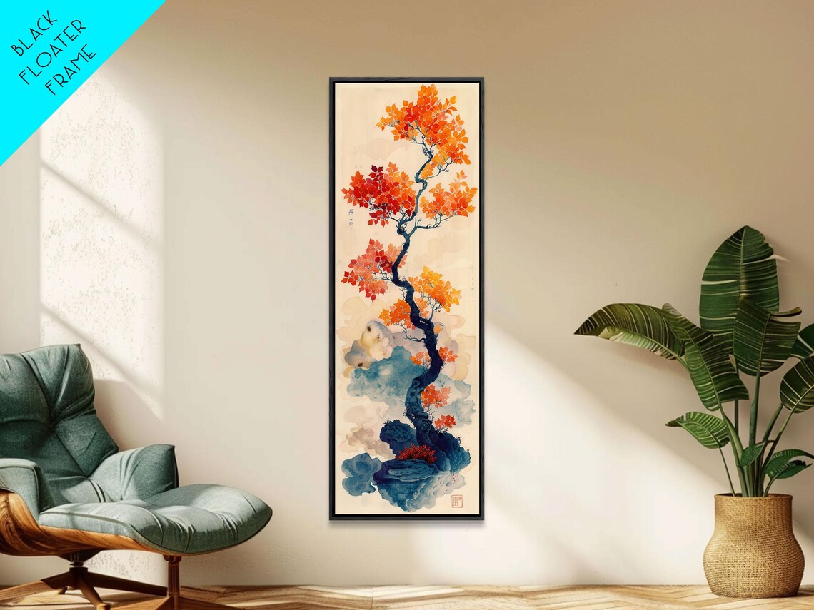 Japanese Maple Tree in Autumn Ukiyo-E Art Print - Image 2
