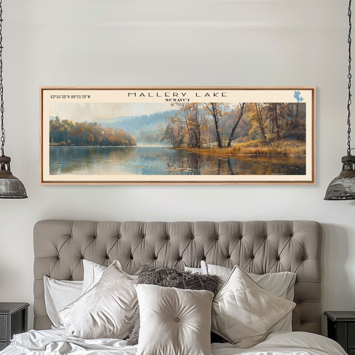 Mallery Lake Nunavut Golden Autumn Birch Mirror Lake Art Poster