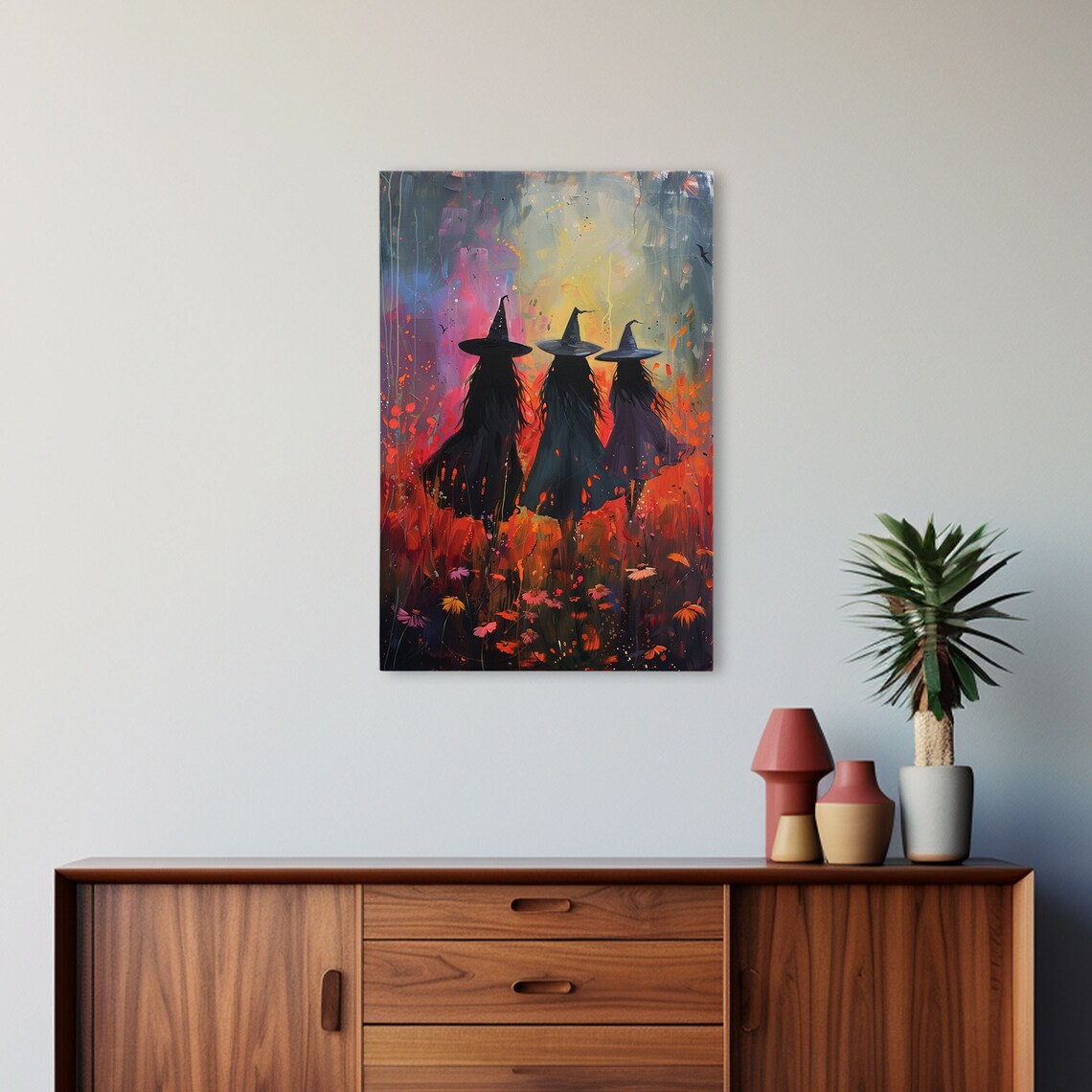 Springtime Witches Coven Of Witches Among The Wildflowers Art Print Framed Print Ethereal Witches Enchanting Witch Print - Image 5