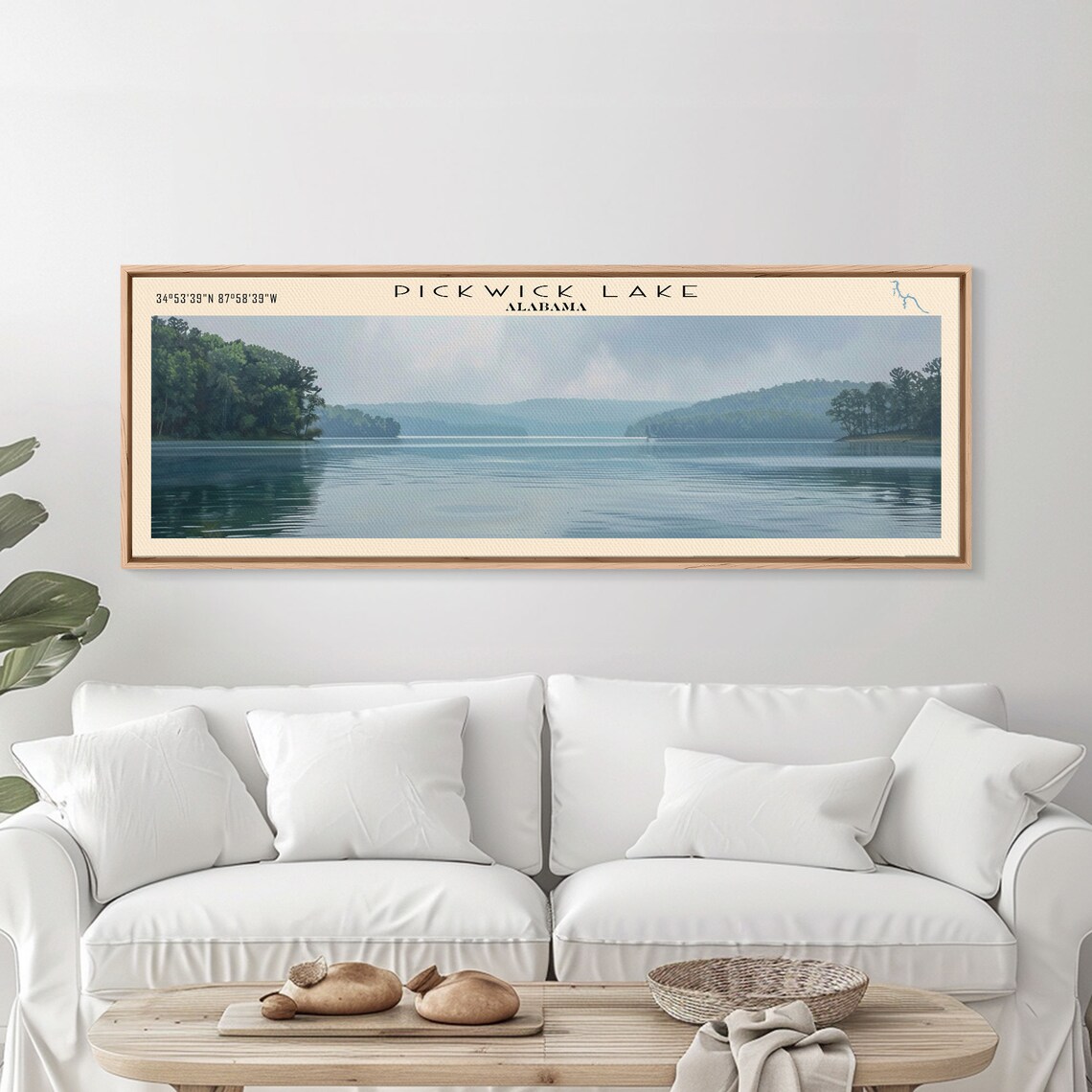 Pickwick Lake Alabama Wide Calm Water Tree Lined Shores Travel Poster - Image 4