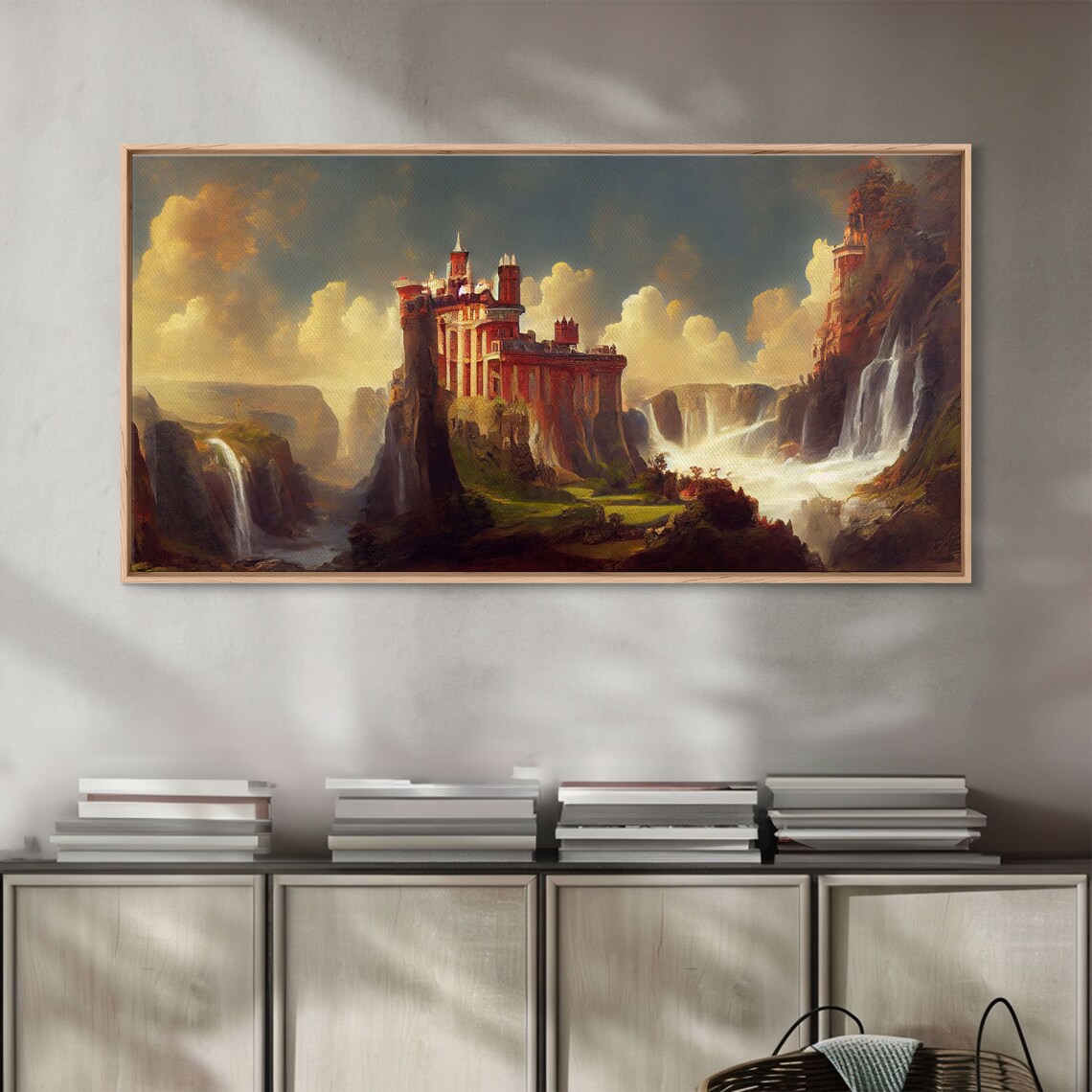 Castle in the Sky Watercolor Art Print, Fantasy Landscape - Image 4
