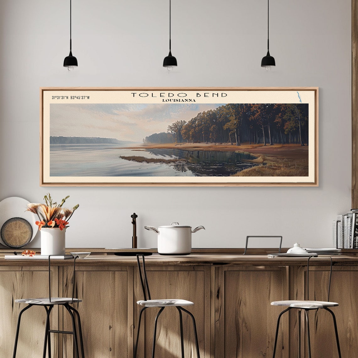 Toledo Bend Louisiana Reservoir Calm Water Forest Shore Travel Poster - Image 2