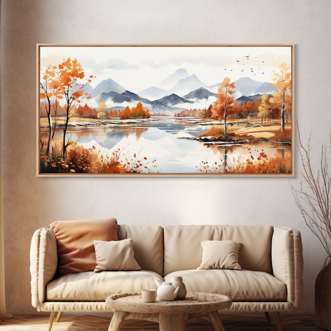 Mountain Valley Watercolor Art Print, Rolling Hills - Image 4
