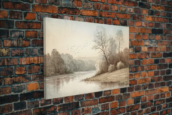 Farmhouse Wall Art Retro Vintage Style Landscape Framed Print Boho Style Minimalist Art Framed Wall Art