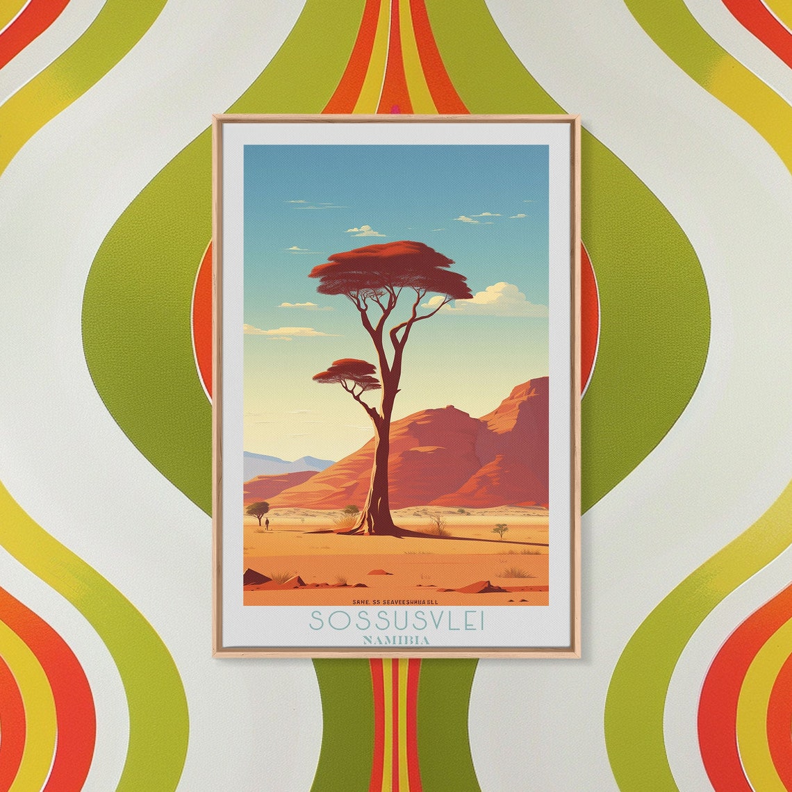 Sossusvlei Namibia Desert Camelthorn Tree Red Dunes Sunset Poster - Image 6