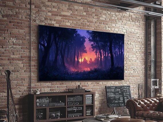Dark Fantasy Forest Wall Art Framed Print Landscape Painting Print Moody Home Decor Landscape Wall Art Living Room Decor
