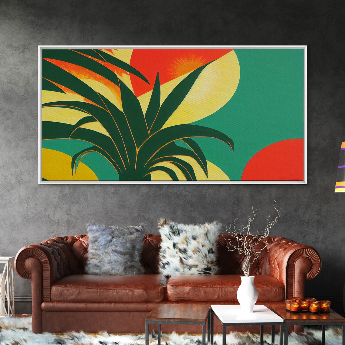 Midcentury Art Deco Palm Leaf Tropical Art Print