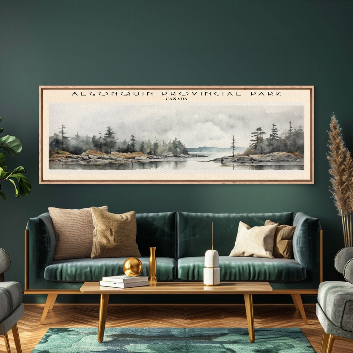 Algonquin Provincial Park Canada Misty Lake Pine Forest Travel Poster - Image 4