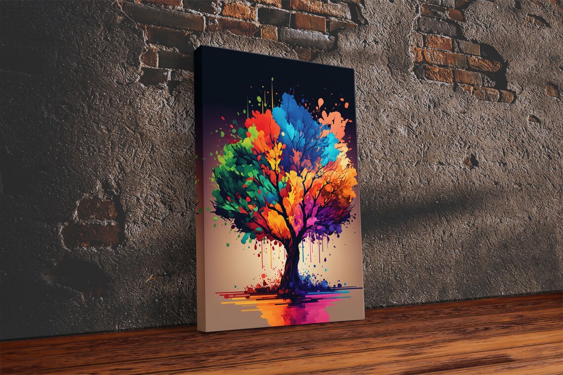 Abstract Tree Watercolor Art Print, Bohemian Landscape - Image 2