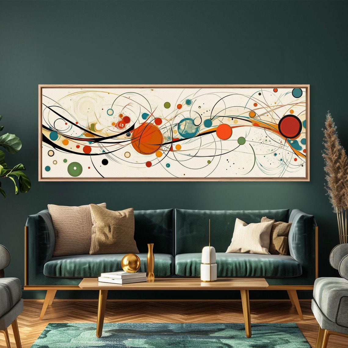 Retro Atomic Age Abstract Solar System Orbits Colorful Space Poster