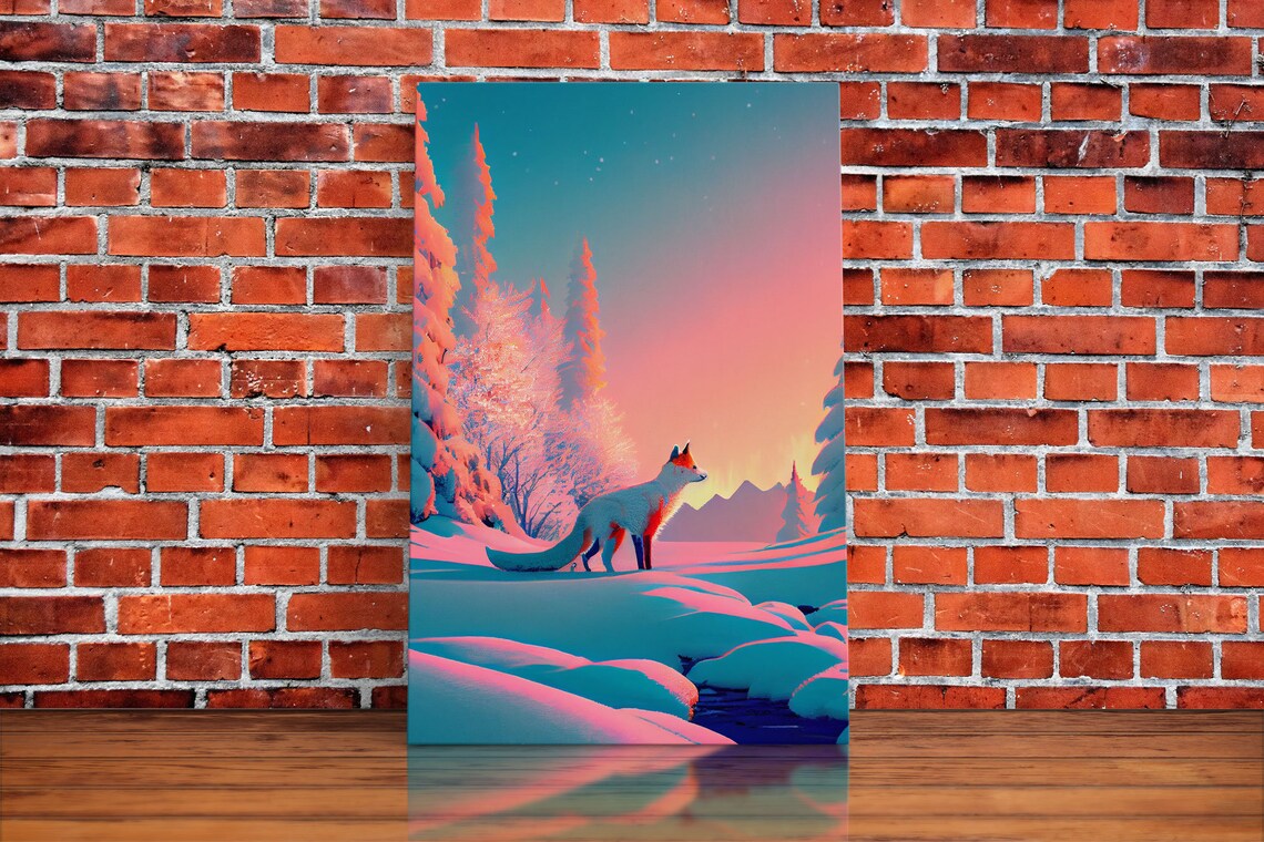 Cute Arctic Fox In The Snow, Animal Art Print - Image 5