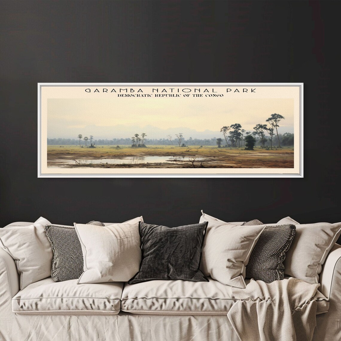 Garamba National Park Democratic Republic Congo Savanna Vintage Travel Poster - Image 2