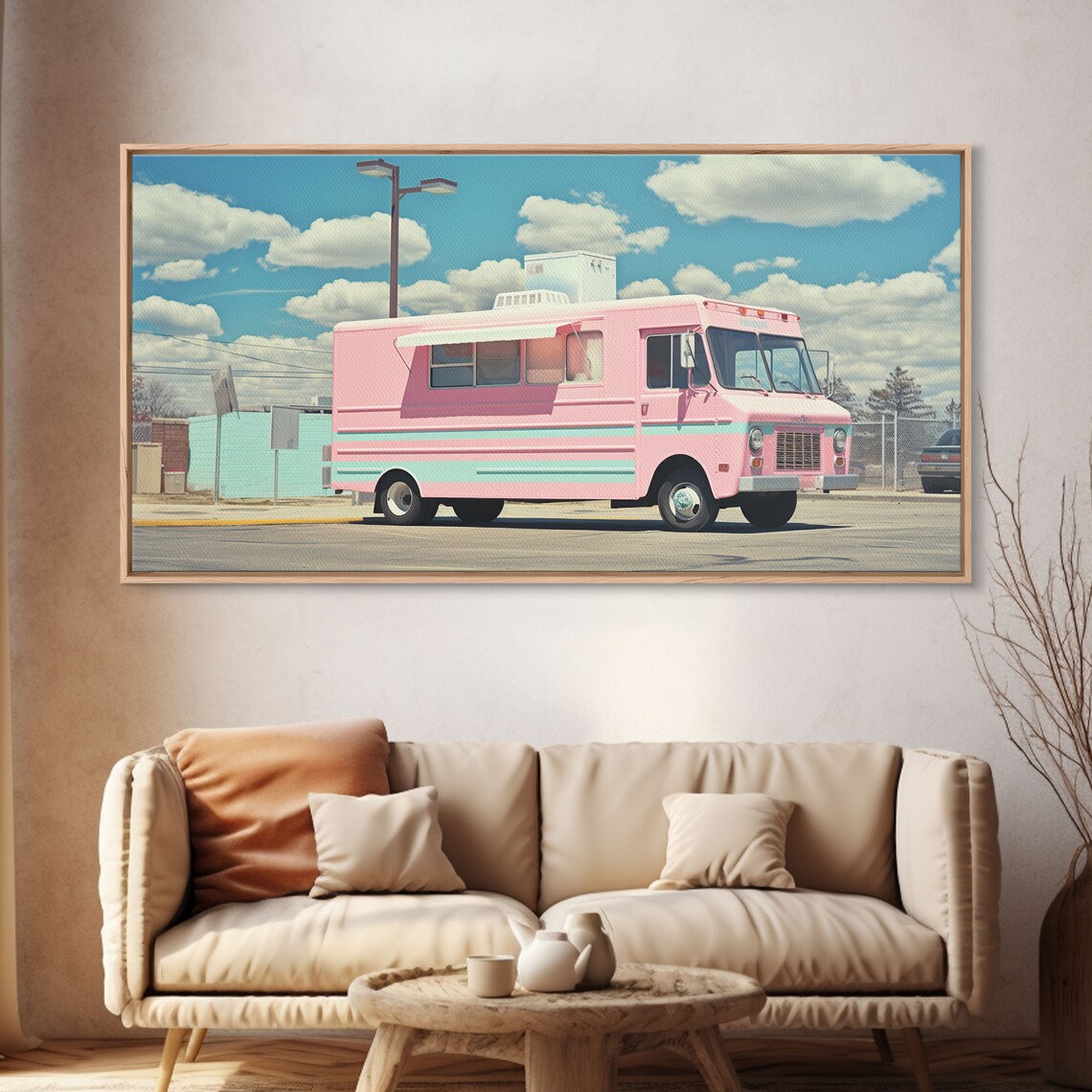 Retro Vaporwave Ice Cream Truck, Vintage Style Art Print - Image 4