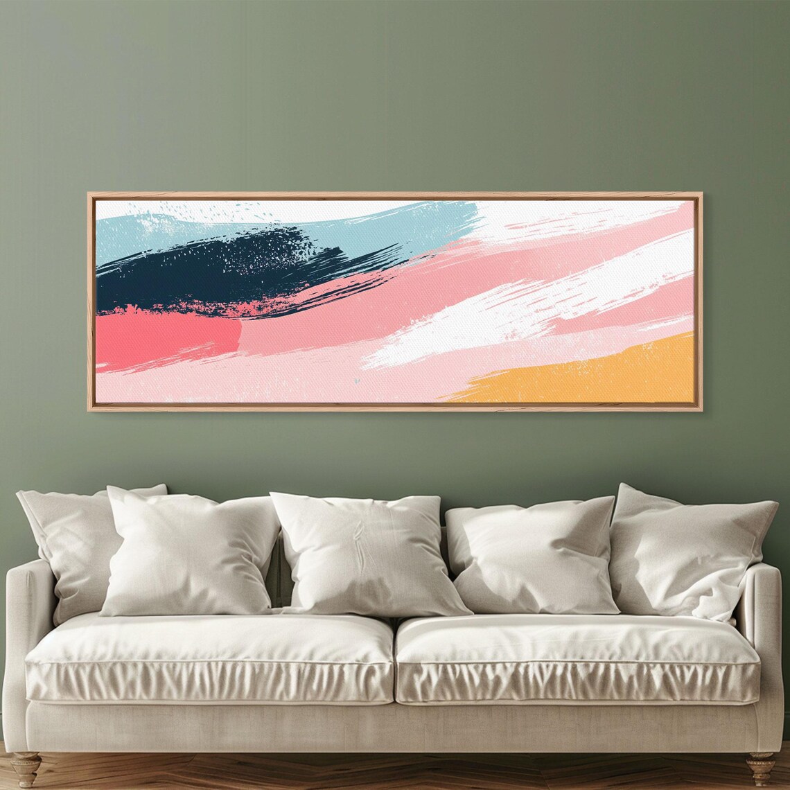 Pink Coral Teal Abstract Brushstroke Modern Colorful Wall Art Poster - Image 5