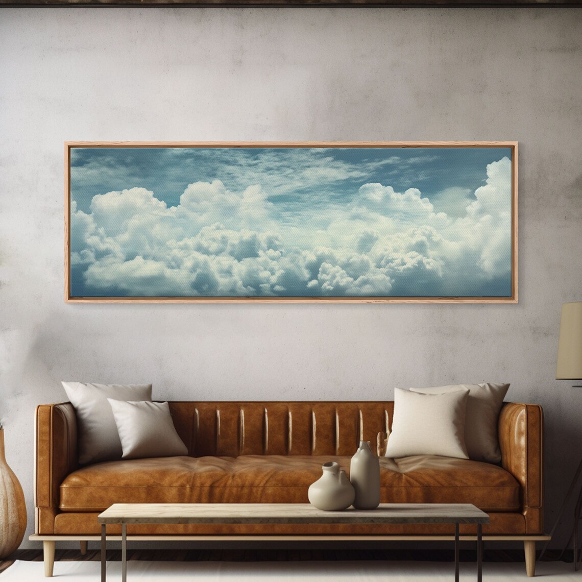 Panoramic Cloud Blue Sky Landscape, Wall Art Print