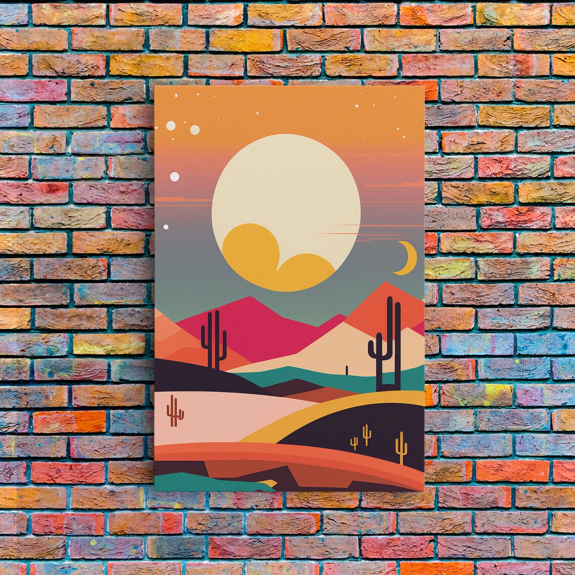 Retro Pop Art Desert Art Print, Southwestern Decor - Image 3