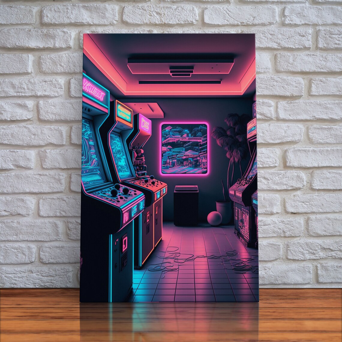 Neon Arcade Synthwave Art Print, Game Room Decor - Image 4