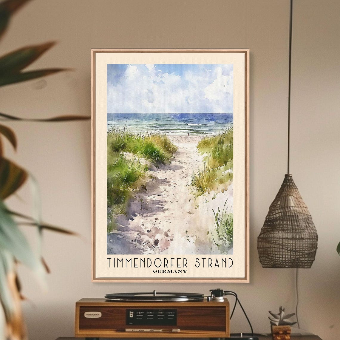 Timmendorfer Strand Germany Dune Path Sandy Beach Watercolor Poster - Image 3