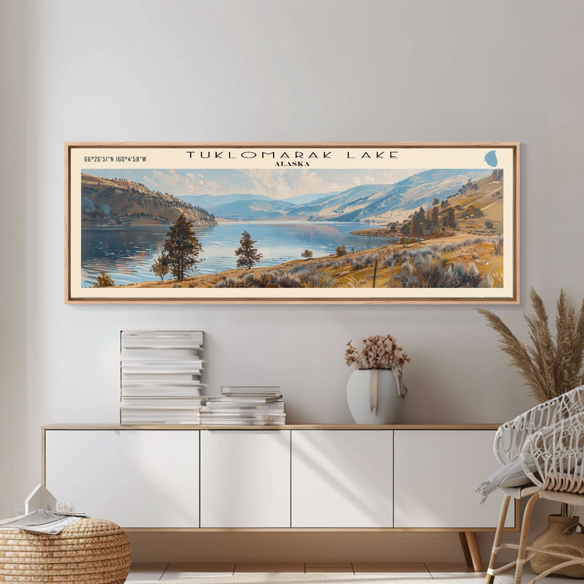 Tuklomarak Lake Alaska Panoramic Golden Hills Mountain Lake Poster - Image 5