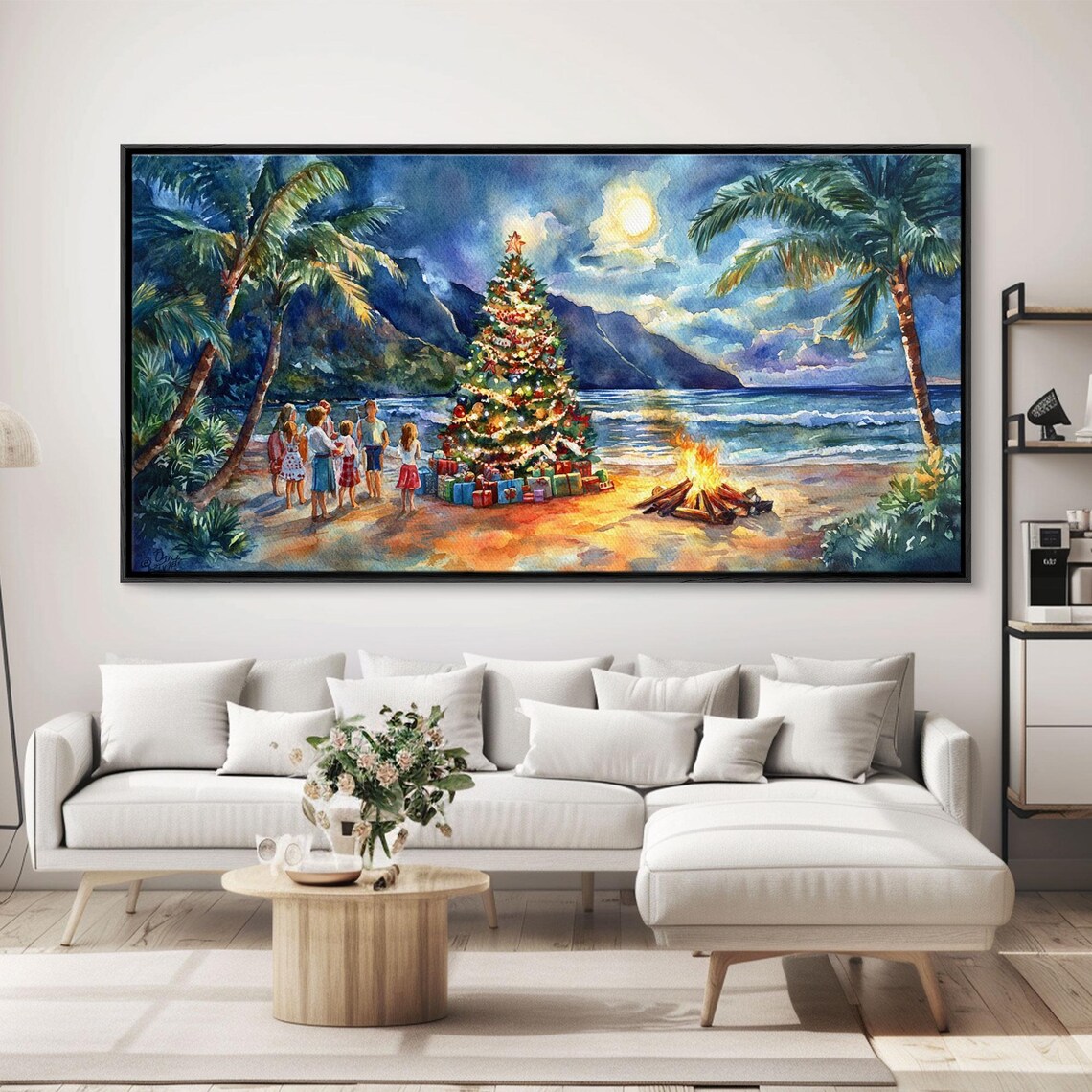 Hawaiian Christmas Beach Scene, Tropical Holiday Poster - Image 6