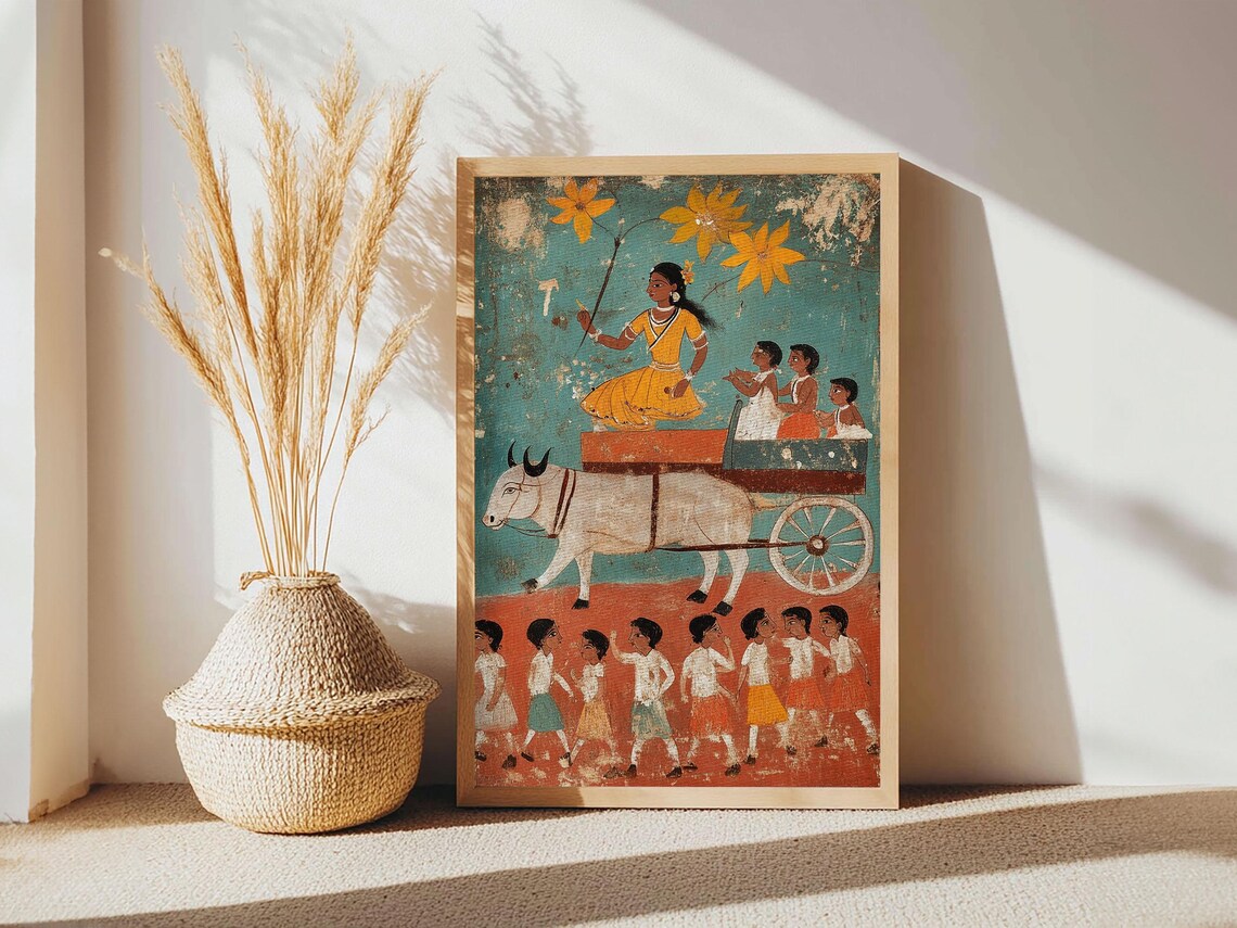 19th Century Folk Art, Chicano Rustic Art Print - Image 3