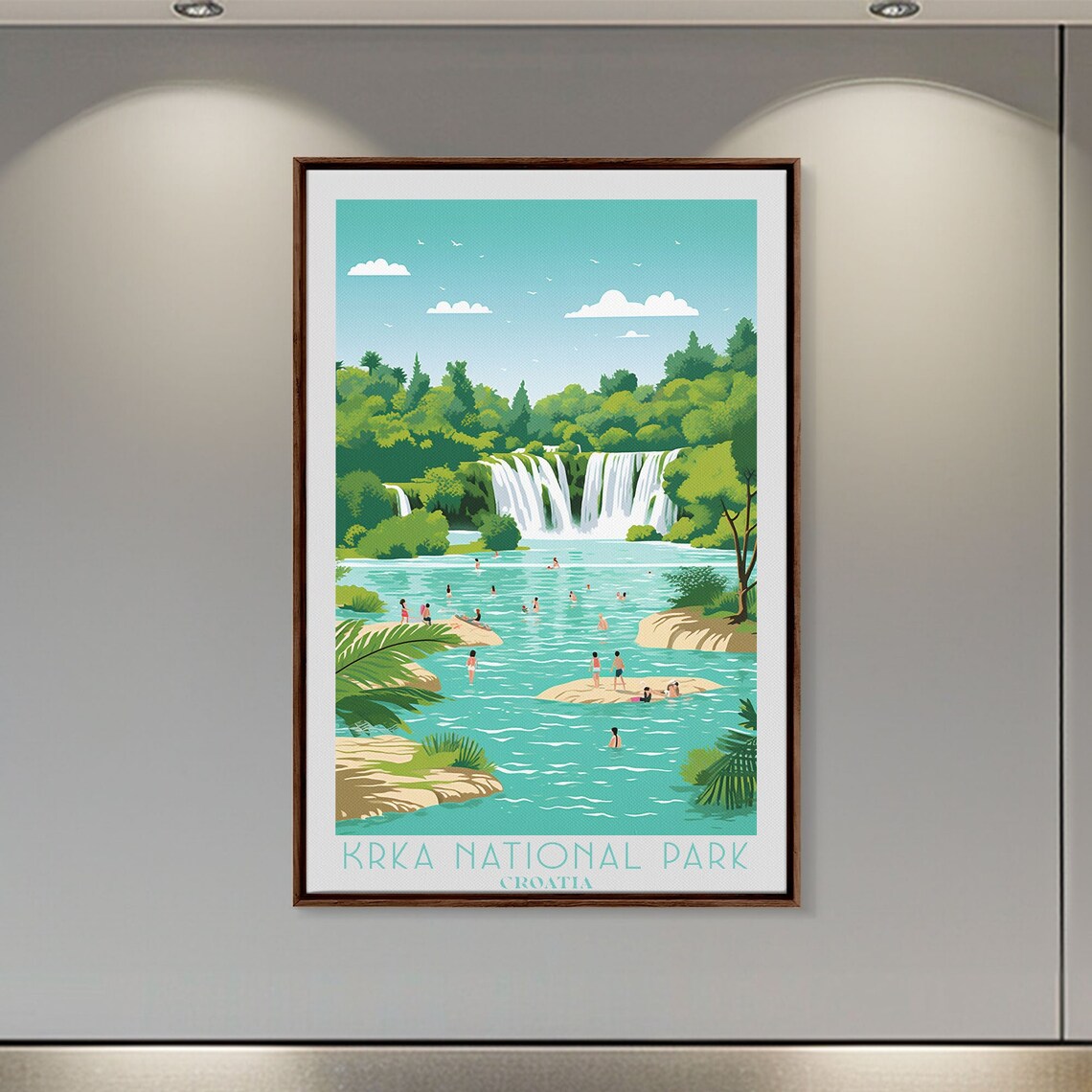 Krka National Park Croatia Waterfall Cascades Swimming Turquoise River Poster - Image 6
