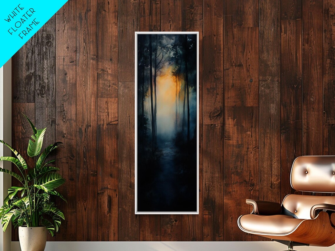 Forest Sunrise Pathway Framed Print Smoky Mountain Art Rustic Decor Bedroom Art Fall Artwork Landscape Painting - Image 2