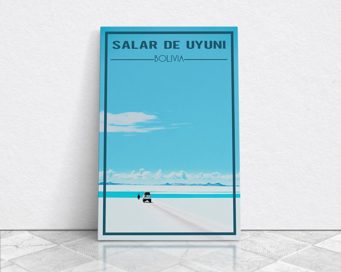 Salar De Uyuni Bolivia Mirror Salt Flat Minimalist Travel Poster - Image 6