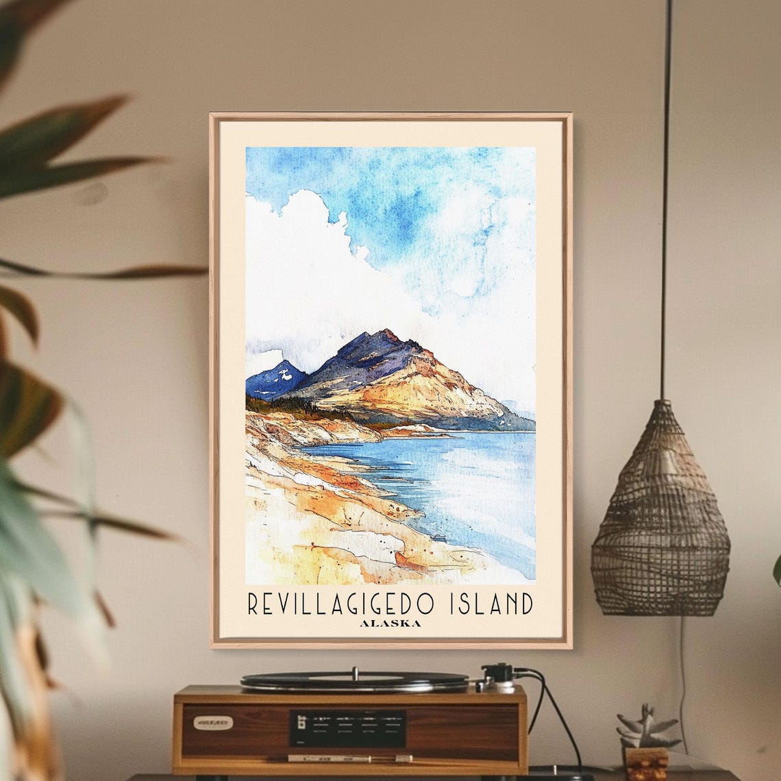 Revillagigedo Island Alaska Rugged Mountain Bay Watercolor Poster - Image 3