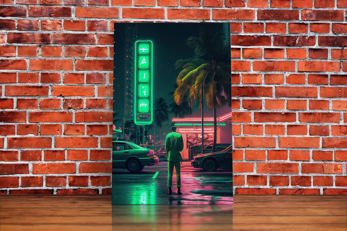 Neon Tokyo Streets, 80s Retro Style Travel Poster - Image 5
