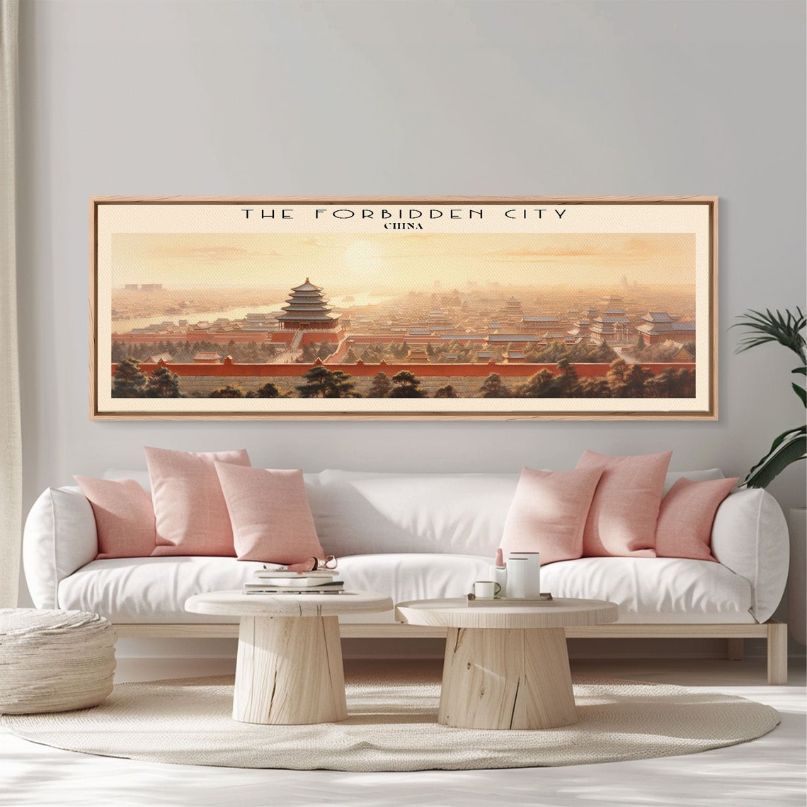 The Forbidden City China Beijing Palace Rooftops Sunrise Travel Poster - Image 3